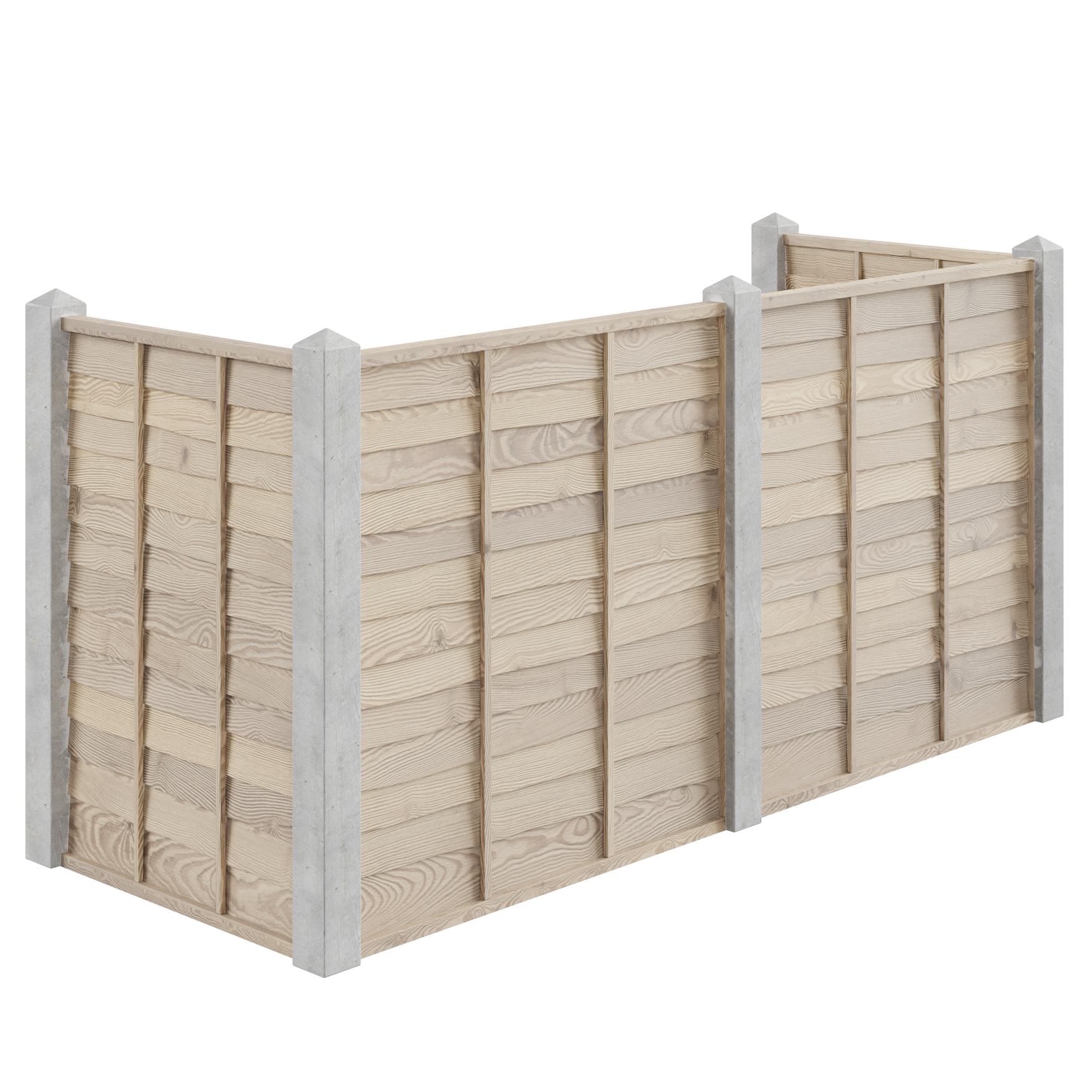 A traditional wood fence generated along a curve in Blender