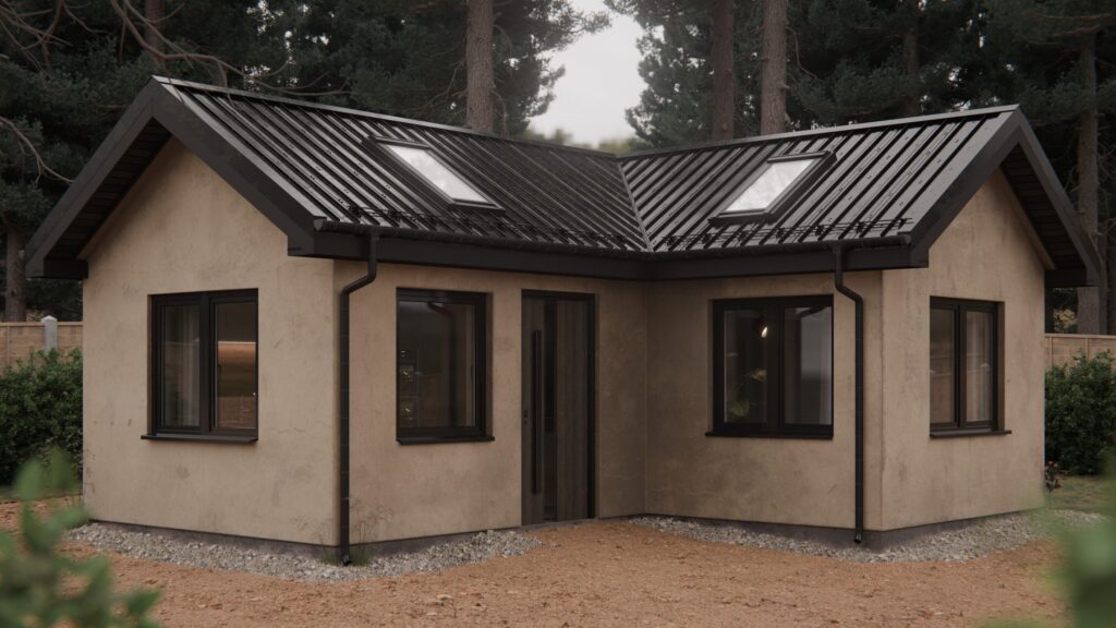 A procedurally generated metal panel roof in Blender