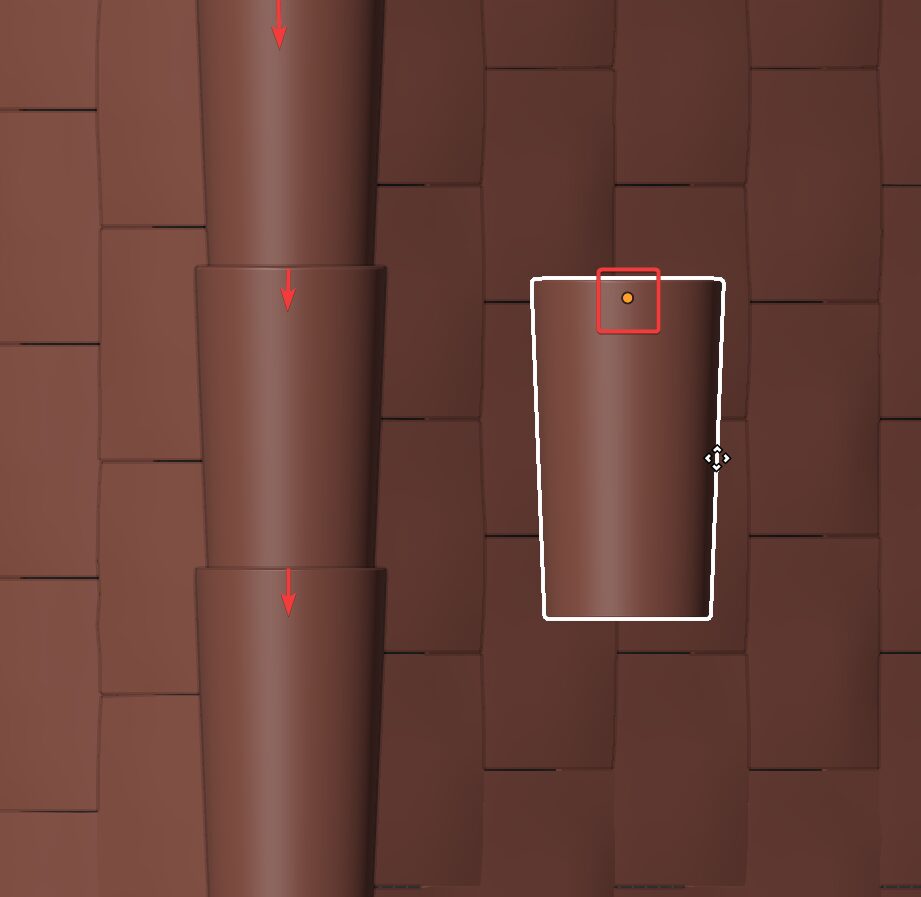 Two ridge objects showing origin points placed inside for overlapping ridges and outside for non-overlapping ones.
